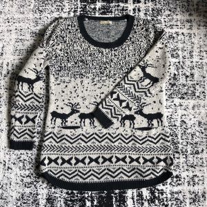 Taupe and Black Printed Sweater